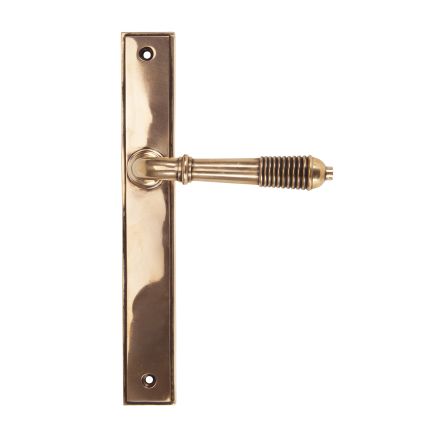 Polished Bronze Reeded Slimline Lever Latch Set