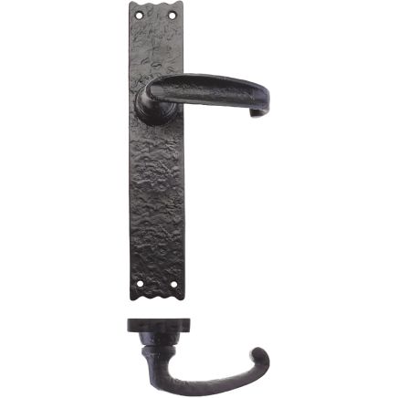 Zoo Hardware Traditional Lever on Latch Long Backplate - 10" - Black
