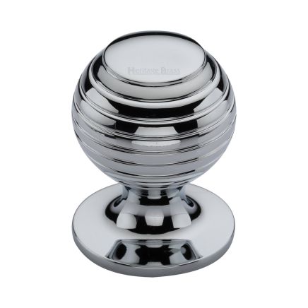 Heritage Brass Cabinet Knob Beehive Design 32mm Polished Chrome finish