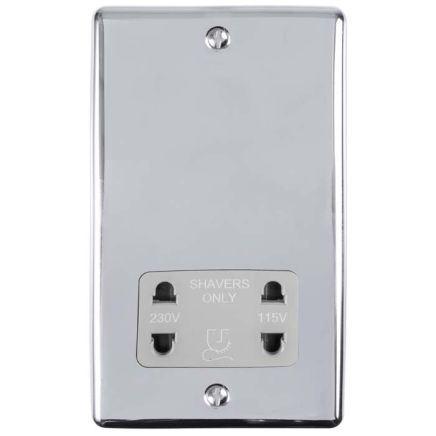 Eurolite Enhance Decorative Shaver Socket Polished Chrome