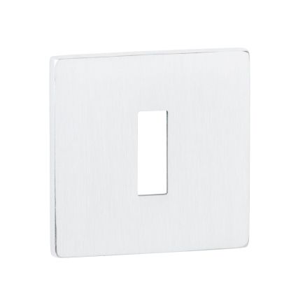 Tupai Rapido 5S Line Key Escutcheons on 5mm Slimline Square Rose - White (Pair)