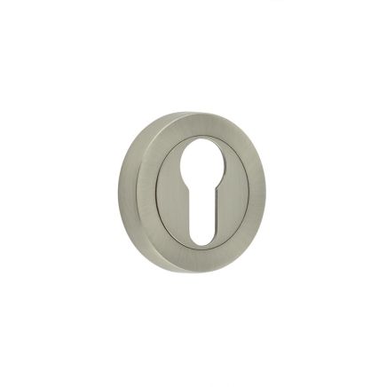 Jedo Designer Euro Profile Escutcheons on 50mm Round Rose Satin Nickel - By Frelan Hardware - JV503ESN