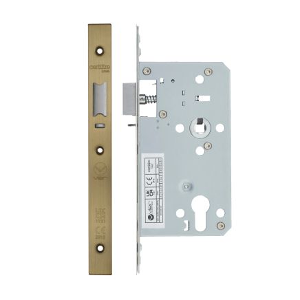 Zoo Hardware 2 Piece - DIN euro sashlock - 72mm c/c - backset 60mm - Antique Brass