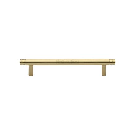 Heritage Brass Cabinet Pull Contour Design 128mm CTC Satin Brass finish
