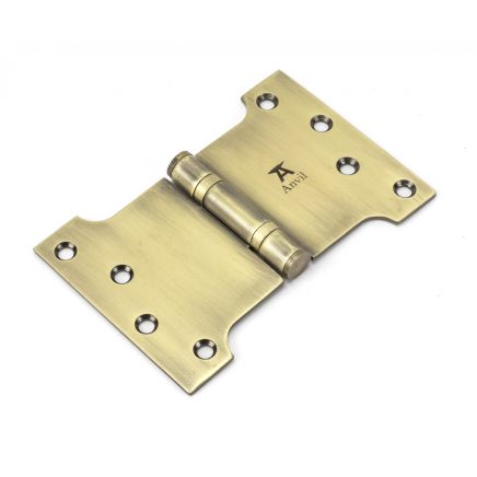 Aged Brass 4" x 4" x 6" Parliament Hinge (pair) ss