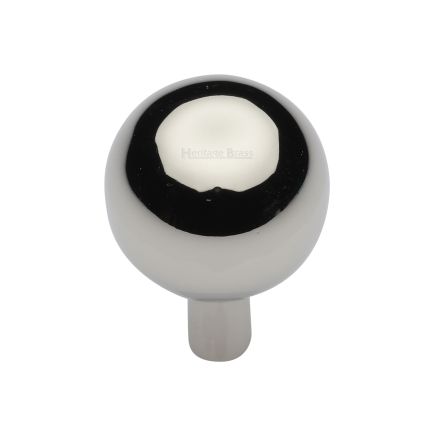 Heritage Brass Cabinet Knob Sphere Design 28mm Polished Nickel finish