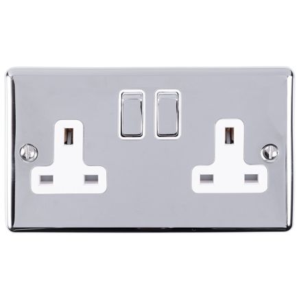 Eurolite Enhance Decorative 2 Gang Socket Polished Chrome