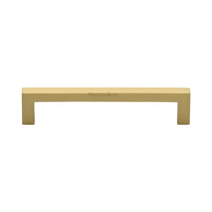 Heritage Brass Cabinet Pull City Design 128mm CTC Satin Brass Finish