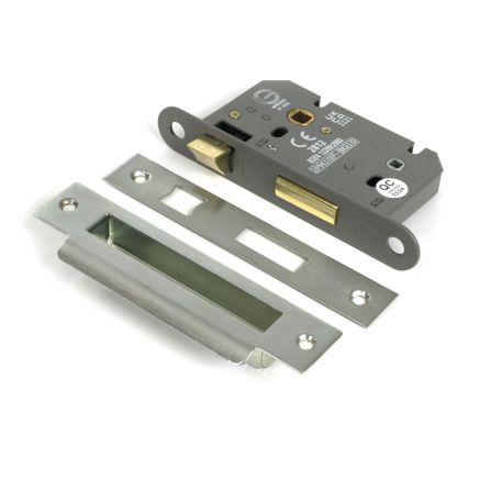 Satin SS 2½" Heavy Duty Bathroom Mortice Lock