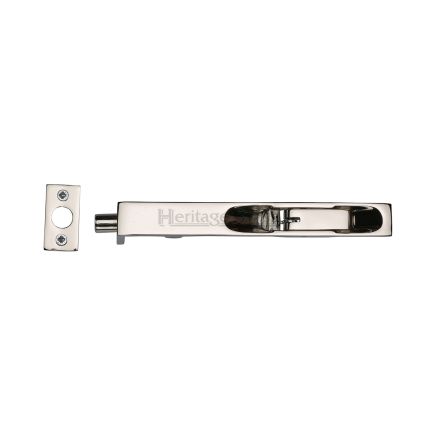 Heritage Brass Door Bolt Flush Fitting 10" x .3/4" Polished Nickel finish