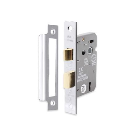 2.5" CE 3 Lever Mortice Sash Lock FD60 - Nickel Plated