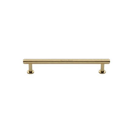 Heritage Brass Cabinet Pull Knurled Design with 16mm Rose 96mm CTC Polished Brass finish