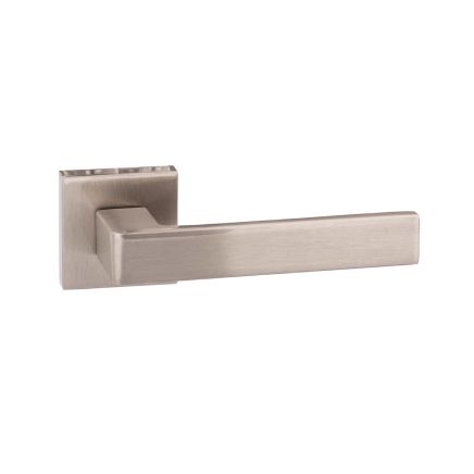 Forme Asti Lever Door Handle on Minimal Square Rose - Satin Nickel (Pair)