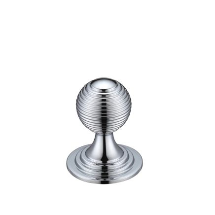 Zoo Hardware Queen Anne Ringed Knob 25mm rose dia. - Chrome