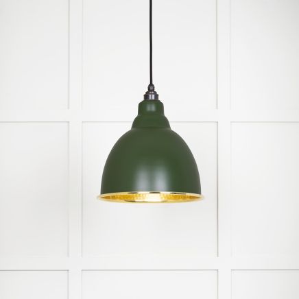 Hammered Brass Brindley Pendant in Heath