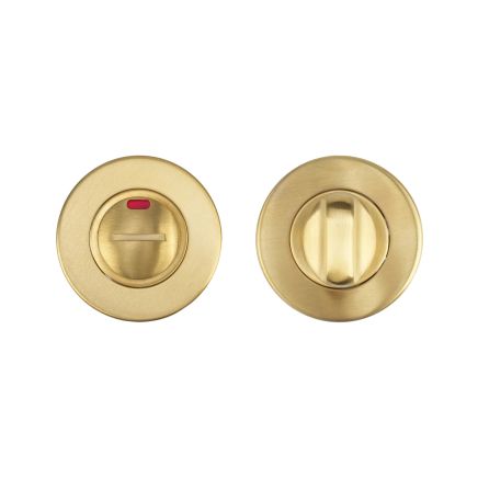 Zoo Hardware Turn and Release with Indicator complete with escutcheon and 5mm spindle - 52mm Rose - Grade 201 - Satin Brass