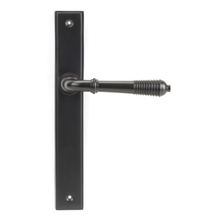 Aged Bronze Reeded Slimline Lever Latch Set
