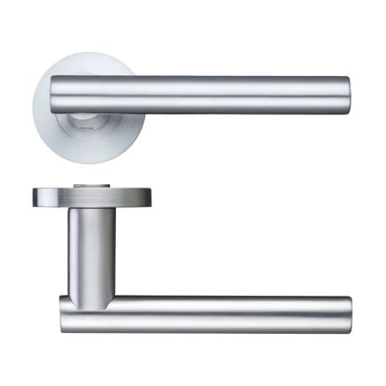 Zoo Hardware Lucca lever on round rose - Satin Chrome