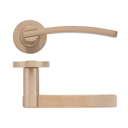 Zoo Hardware Adria lever on round rose - Tuscan Rose Gold