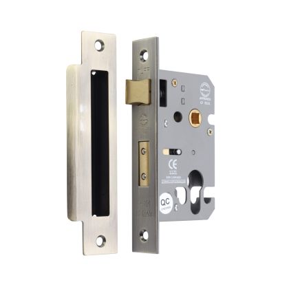 3" CE Euro Profile Mortice Sash Lock - Antique Brass