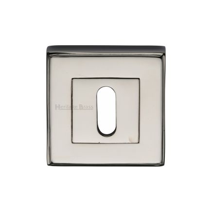 Heritage Brass Key Escutcheon Square Polished Nickel finish