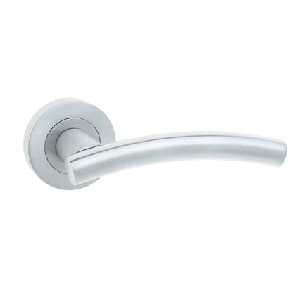 Curve Door Handle on Rose Satin Chrome - By Frelan Hardware - JV520SC