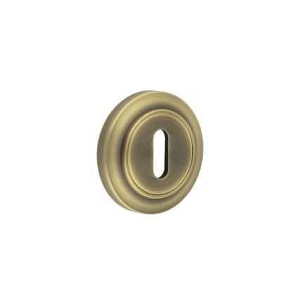 Burlington Standard Keyway Escutcheons Chamfered Rose Antique Brass - By Frelan Hardware - BUR-60AB-72AB