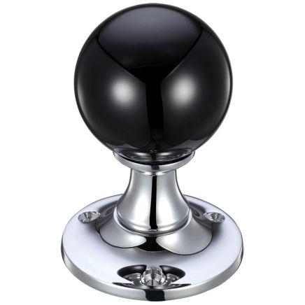 Zoo Hardware Glass Ball Mortice Knob - Plain 50mm - Chrome