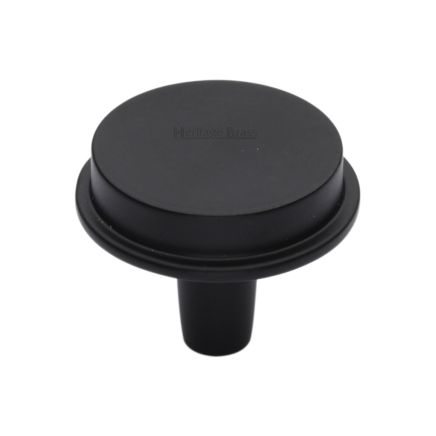 Heritage Brass Flat Round Knob Design 38 mm Matt Black finish
