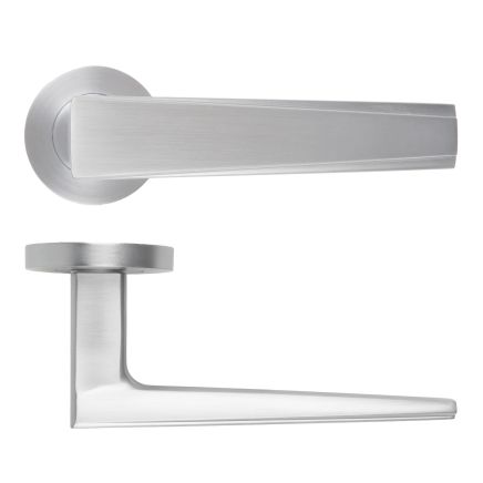 Zoo Hardware Veloce Lever On Round Rose - Satin Chrome