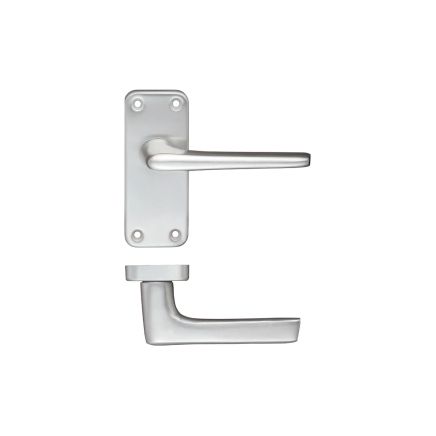 Zoo Hardware Contract Aluminium Lever on Latch Backplate - Satin Aluminium