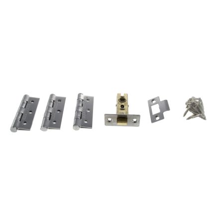 Atlantic Latch Pack [CE] 2.5" (Latch x1) + 3"x2" (Hinge x3) - Satin Chrome