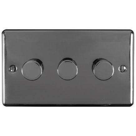 Eurolite Enhance Decorative 3 Gang Dimmer Black Nickel