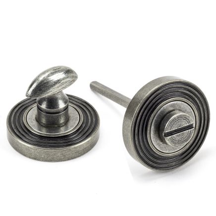 Pewter Round Thumbturn Set (Beehive Rose)