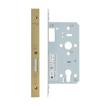 Zoo Hardware 2 Piece - DIN euro deadlock - backset 55mm - Brass