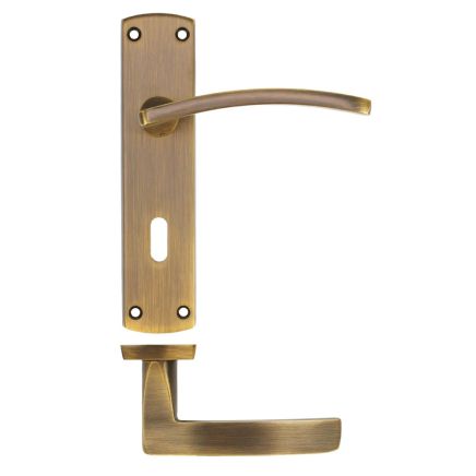 Zoo Hardware Toledo lever on lock backplate - Antique Brass