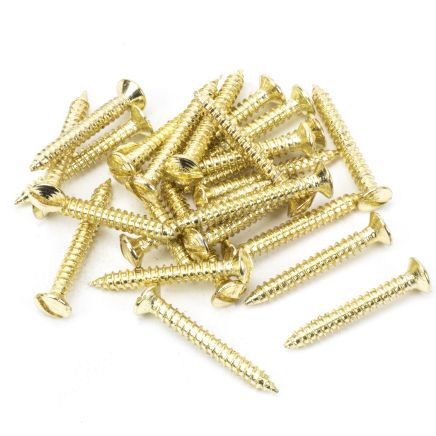 Polished Brass SS 8x1Â½" Countersunk Raised Head Screws (25)