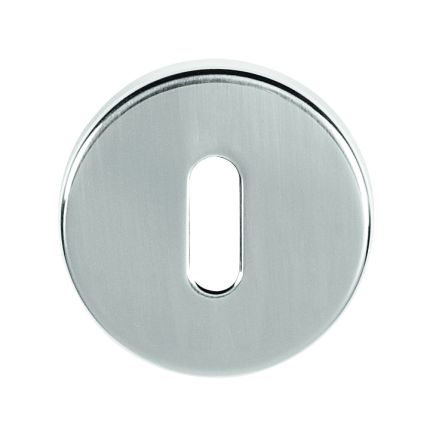 Tupai Rapido CurvaLine Key Escutcheons on Round Rose - Satin Chrome