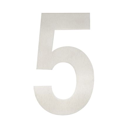 150mm Numerals SSS Finish 150mm Satin Stainless Steel No. 5 - By Frelan Hardware - JNSS-5