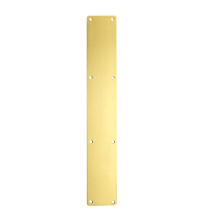 Zoo Hardware Finger Plate - Blank (Rounded Corner) 75mm x 475mm - Rosso - Satin Brass