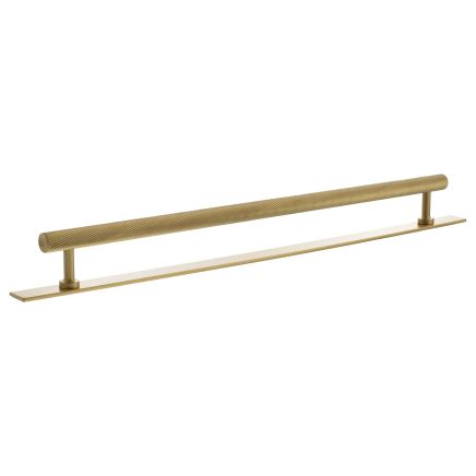 Millhouse Brass Paddington Spiral T-Bar Cabinet Pull Handle on Backplate 320mm - Satin Brass