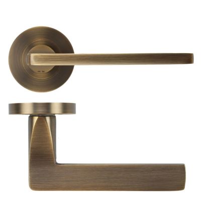 Zoo Hardware Leon lever on rose - Antique Brass