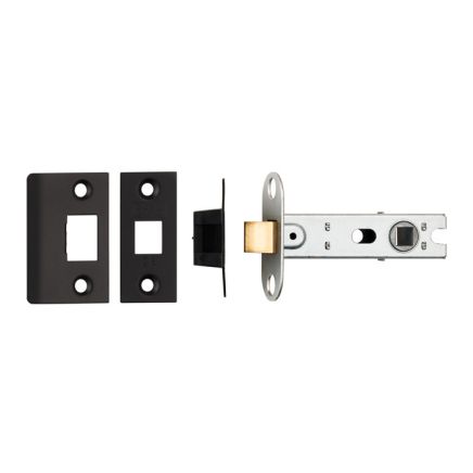 76mm Ce B/T Tubular Mortice Latch Square   - Matt Black