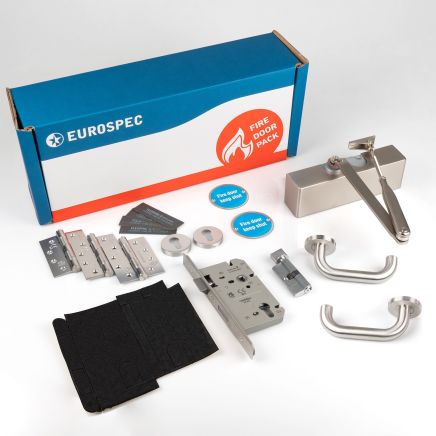 Eurospec FDPC3 Commercial Fire Door Pack - Lever Lock (DIN) - FD30/60 Rated