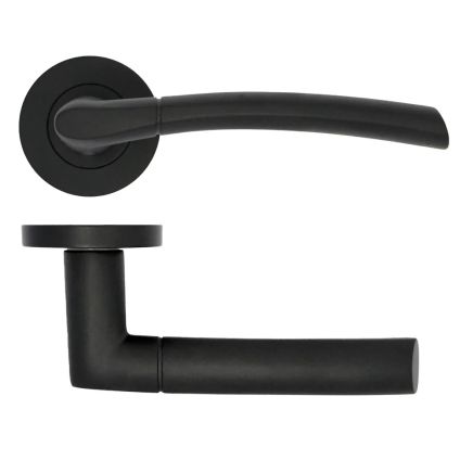 Zoo Hardware Andorra lever on rose - Matt Black