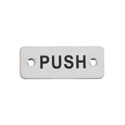 Zoo Hardware Rectangular Push Sign - 75 x 30mm - Satin Stainless