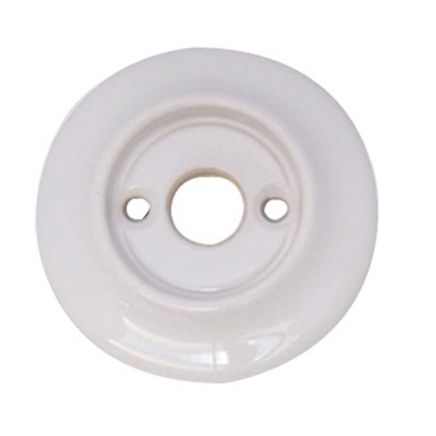 Replacement Roses for Porcelain Door Knobs 60mm dia. White - By Frelan Hardware - JC10RWH
