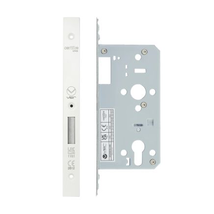 Zoo Hardware 2 Piece - DIN euro deadlock - backset 55mm - White