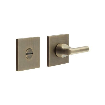 CR-804 Antique Brass Thumb Turn & Lock Square Rose - By Frelan Hardware - CR-804B7AB