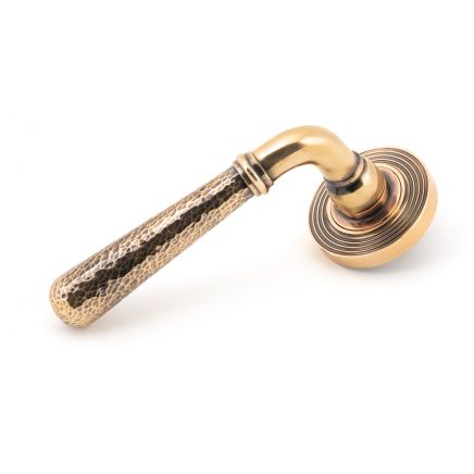 Pol. Bronze Hammered Newbury Lever on Rose Set (Beehive)